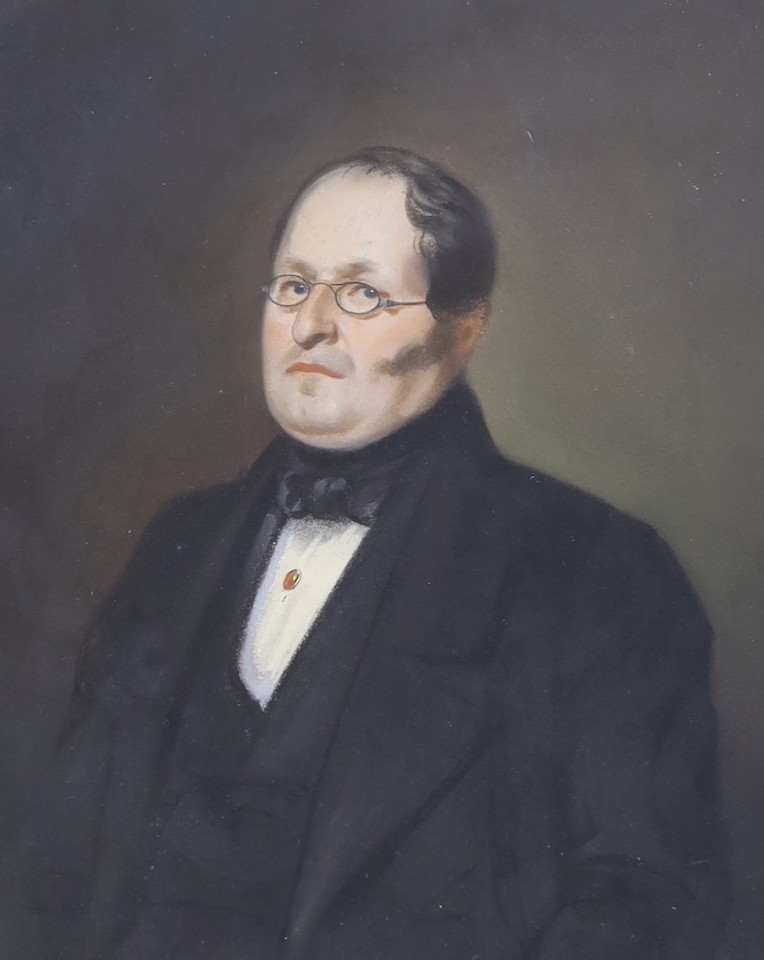 19th century German school, pair of pastels, Portraits of a husband and wife, 26 x 21cm